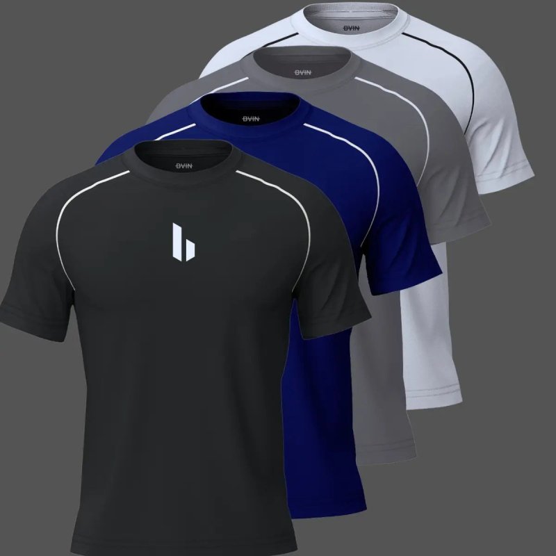 Kit 4 Camisetas Academia Poliester Dry Fit Leve Exercicios