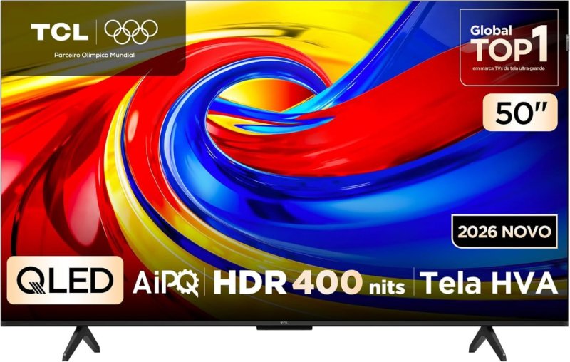 TCL 50 Polegadas QLED 4K P7L - Google TV HDR10+ 120Hz