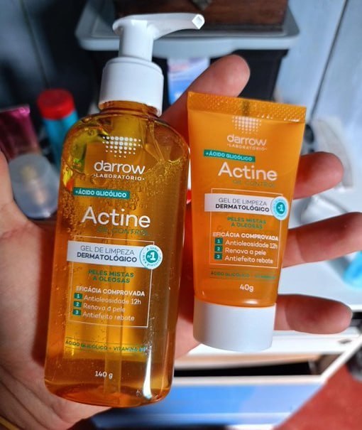 Kit Gel de Limpeza Facial Actine Pele Acneica 140g + 40g