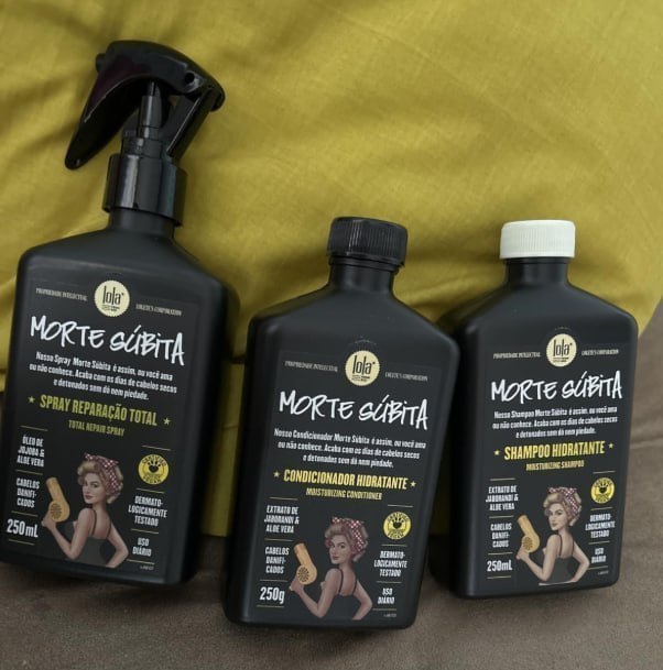 Kit 03 un. Lola Cosmetics Kit Morte Súbita Shampoo 250ml + Condicionador 250ml + Spray Reparação 250ml
