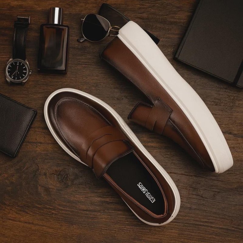 Sapato Loafer Masculino Mocassim Couro Casual Comfort Luxo (37 a 46)