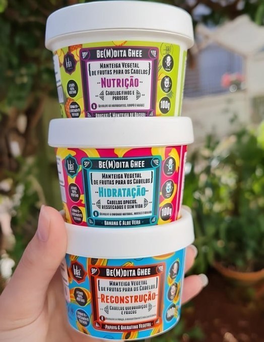 Kit 03 un. Lola Cosmetics Cronograma Capilar Be(M) Dita Ghee 100g