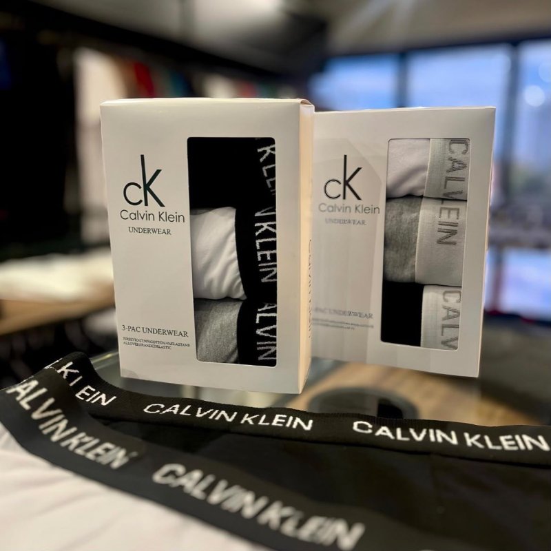 Kit 2 Cuecas Boxer Algodão Cotton Confortável Calvin Klein Cinza Liso M