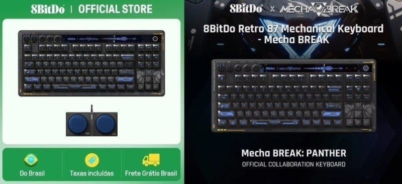 Teclado Mecânico Retrô sem fio 8BitDo com 87 teclas