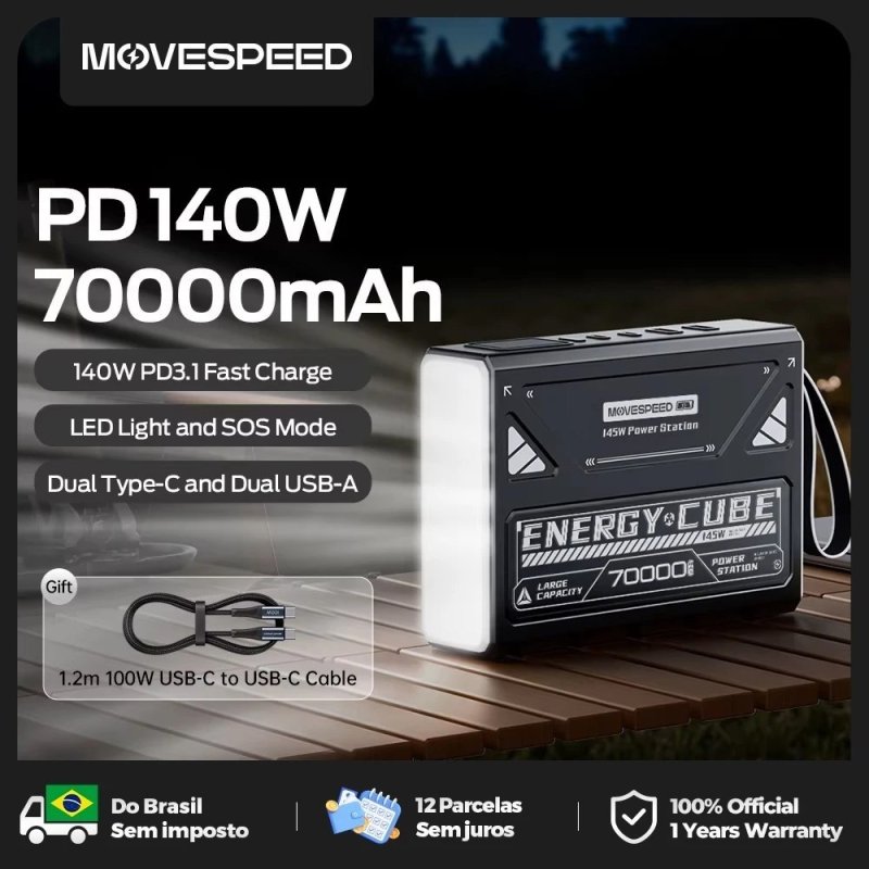 Powerbank Movespeed Z70Pro 70000mAh 140W PD Fast Charge External Battery Power Station