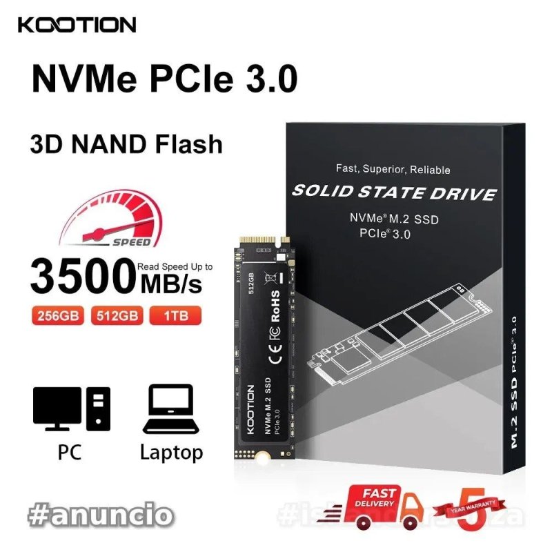 SSD Nvme M.2 Kootion PCIe 3.0 256GB 3500mb/s