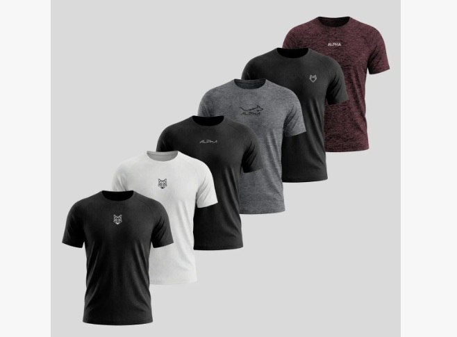 Kit 6 Camisetas Mais Procuradas Alpha