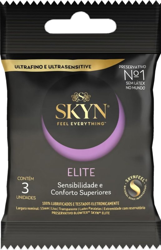 10x SKYN Preservativo Elite Com 3 Unidades