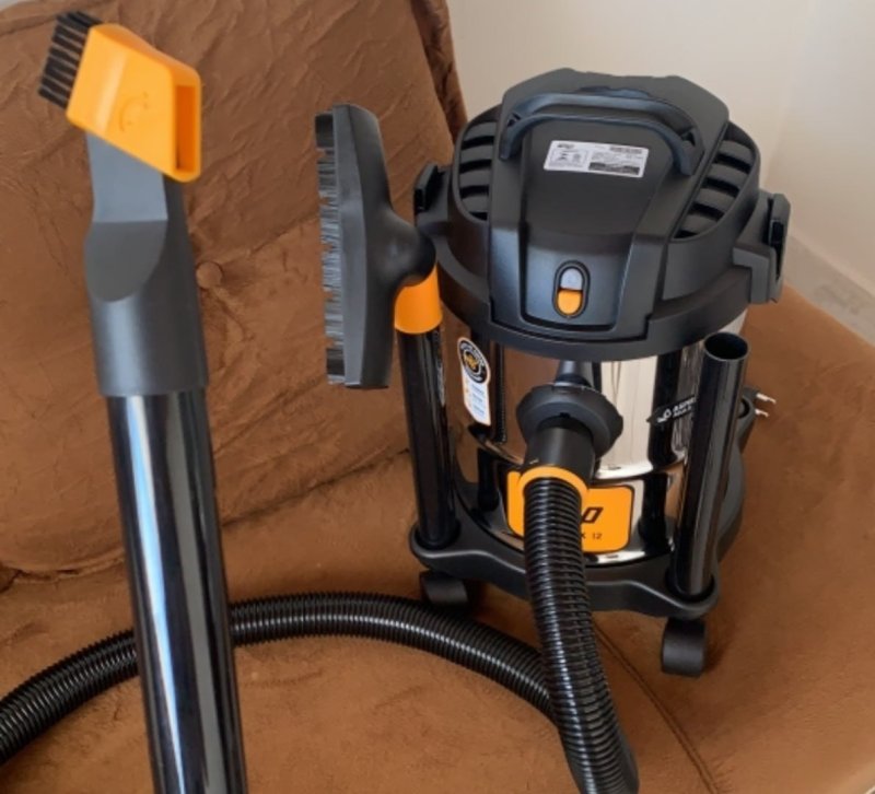WAP Aspirador de Pó e Água Barril GTW INOX 12, Compacto, 12 Litros, com Filtro Lavável, 160mbar 1400W 220V