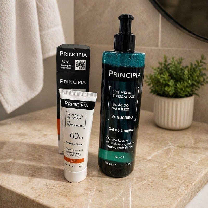 Kit Principia Gel De Limpeza Gl-01 + Protetor Solar Facial Ps-01 FPS60