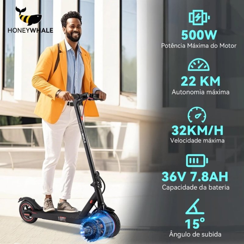 HONEYWHALE M2 Pro 500W - Patinete Elétrico 32KM/H