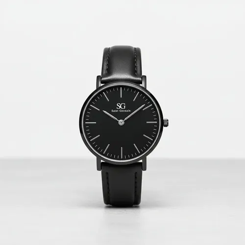 Relógio Masculino Saint Germain Murray Full Black de Couro Sintético Preto
