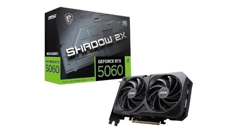 Placa de Video MSI RTX 5060 Shadow 2x OC, 8GB, GDDR7-912-V537-037