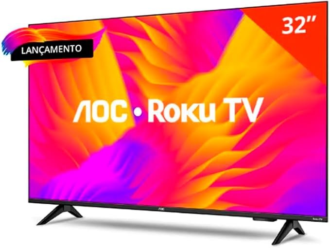 Smart Tv LCD LED 32" AOC 32S5155/78G Wi-Fi, HD, Quad Core, Dolby Áudio, 60 Hz