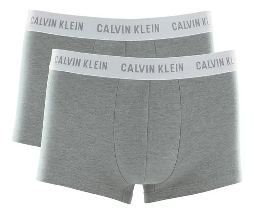 Kit 2 Cuecas Boxer Algodão Cotton Confortável Calvin Klein Cinza Liso M
