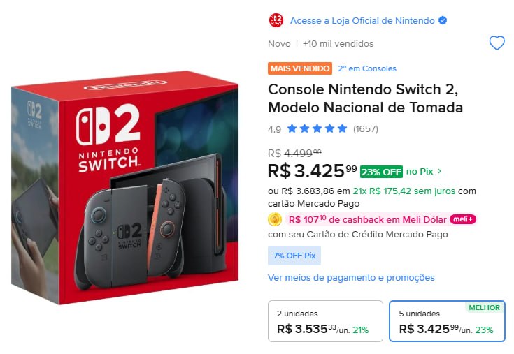 Console Nintendo Switch 2, Modelo Nacional