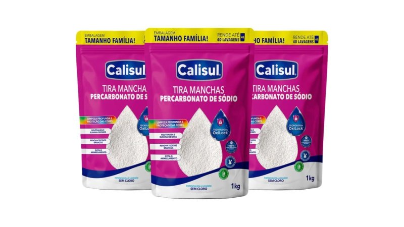 Kit 3 un. Percarbonato De Sódio Limpador Clareador Tira Manchas 1kg