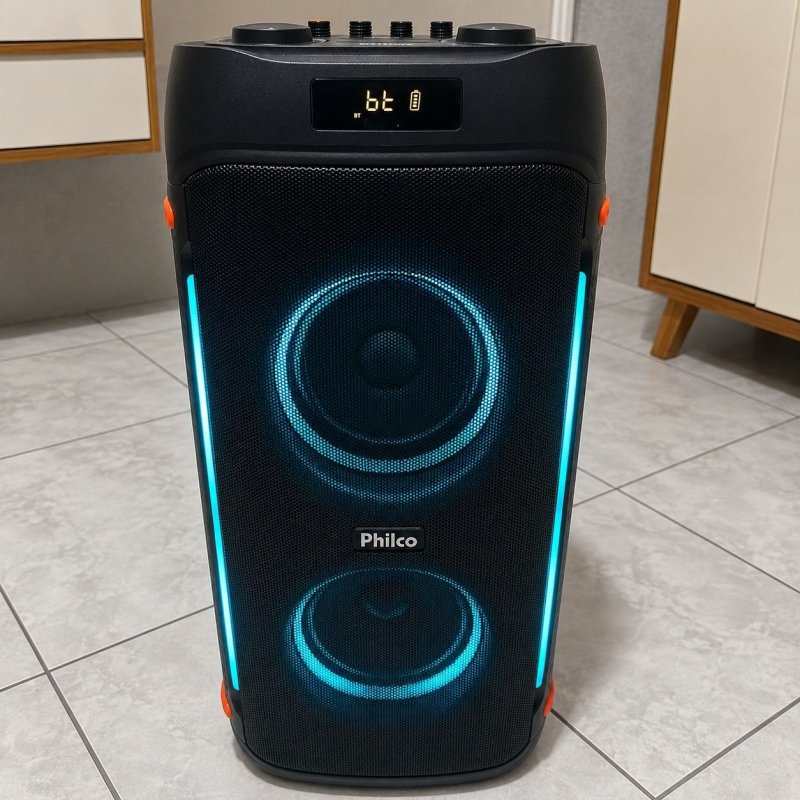 Caixa Som Philco Extreme 1200w Connection Tws Pcx6900 2 Mic Preto + Frete Grátis