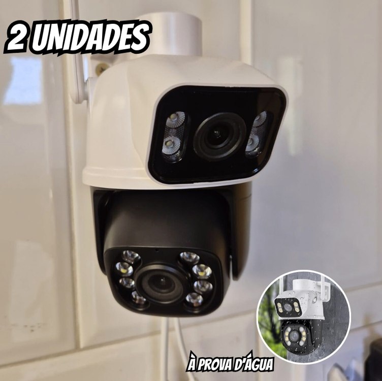 Kit 2 Câmeras De Segurança Wi-fi Smart Dupla Lente