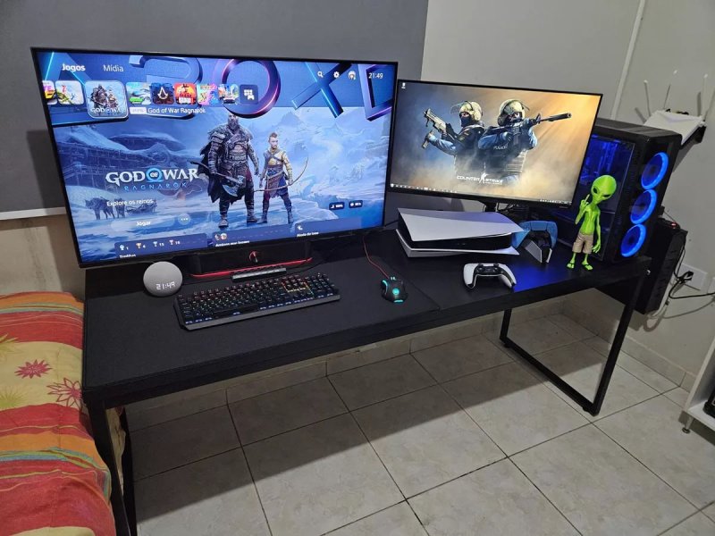Mesa Para Escritório Diretor 1,80m Dynamica Cor Preto Ônix / Est.Preta