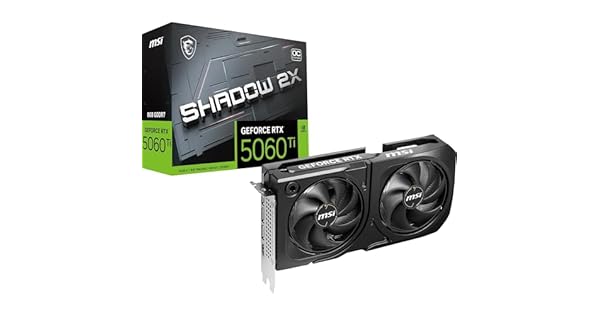 Placa de Video MSI Geforce RTX 5060 Ti Shadow 2X OC Plus, 8GB
