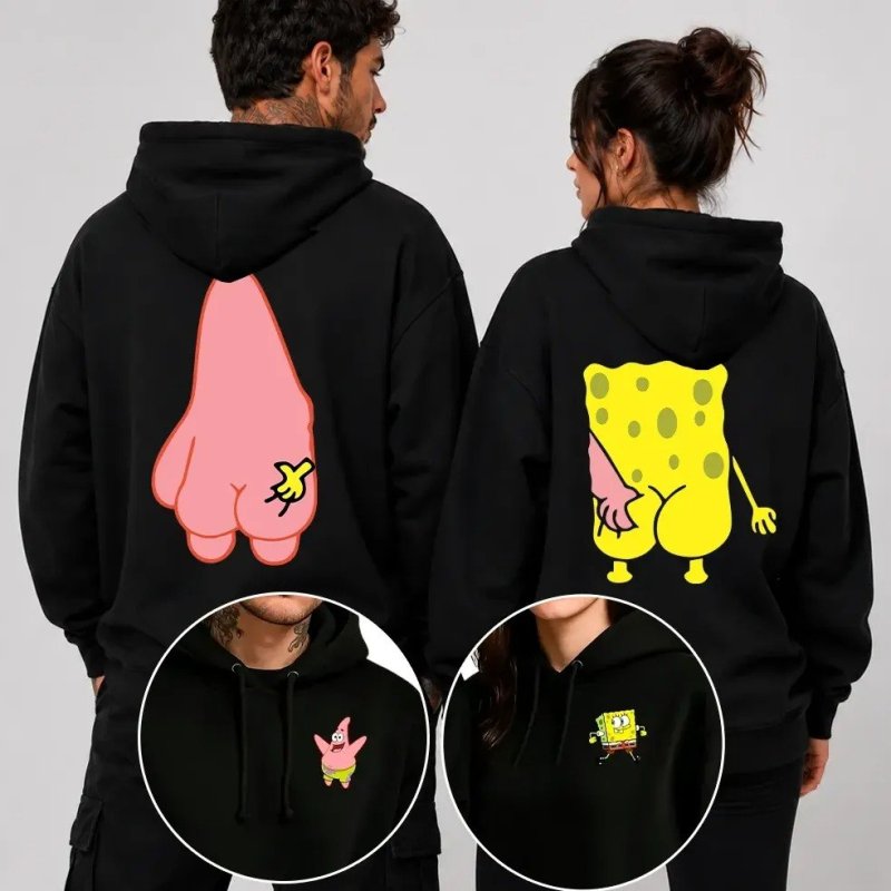 Kit 2 Moletom Canguru Casal Algodão Bob Patrick Esponja Fofo + Frete Grátis