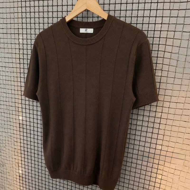 Camiseta Social Masculina Modal Tricô Macia Canelada