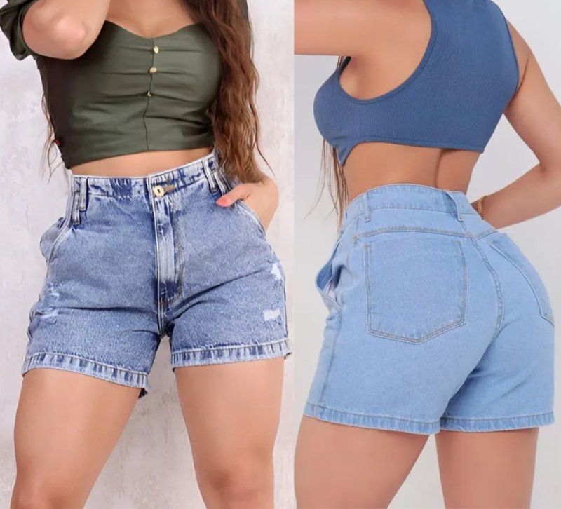 Short Mon 100% Boyfriend Meia Coxa Cintura Alta Feminina