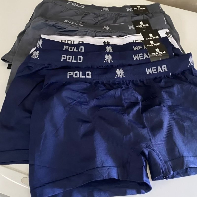 Kit 10 Cuecas Masculinas Boxer Microfibra Polo Wear Sortido