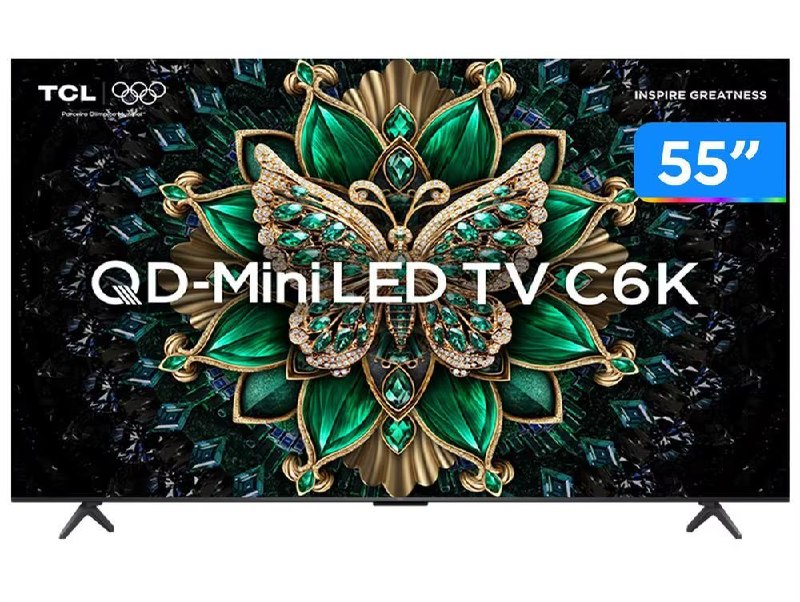 Smart TV TCL 55” 4K MiniLED 120Hz com Google TV