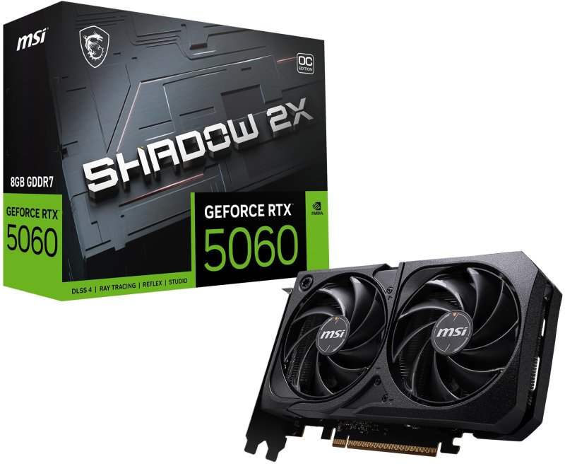 MSI RTX 5060 Shadow 2X OC, 8GB, GDDR7