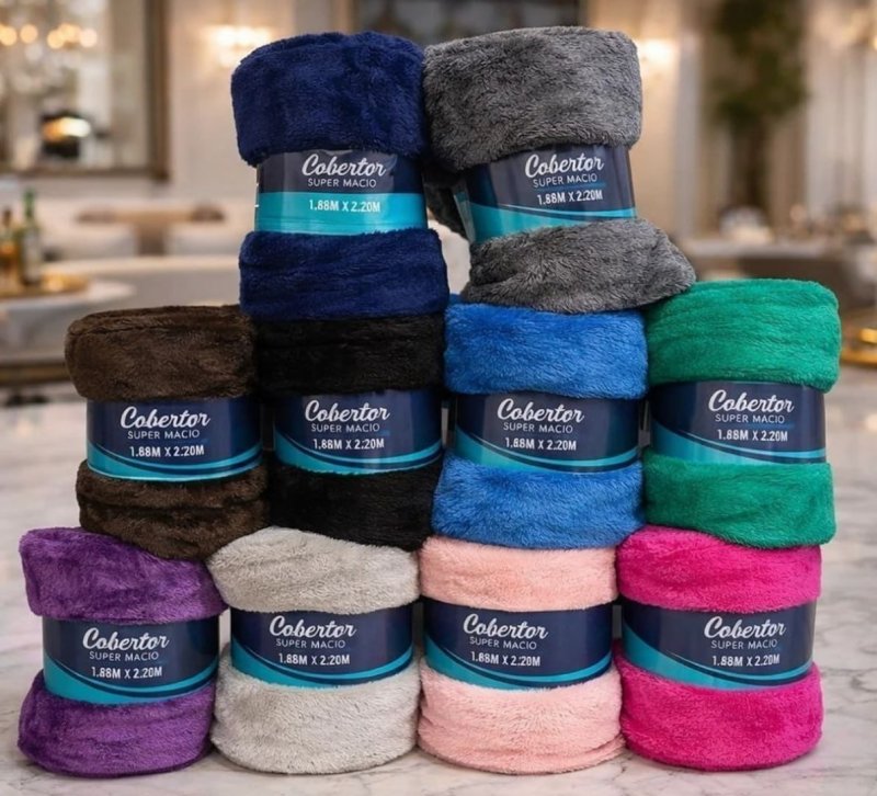 Kit 2 Cobertor Mantinha Microfibra Casal Manta Macia Diversas Cores Lisa Sortida