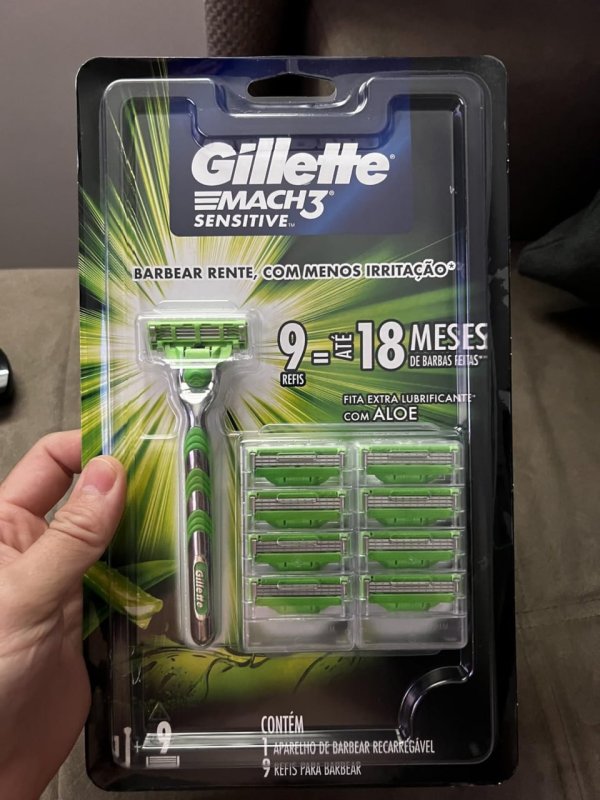 Gillette Aparelho de Barbear Mach3 Sensitive + 9 Cargas