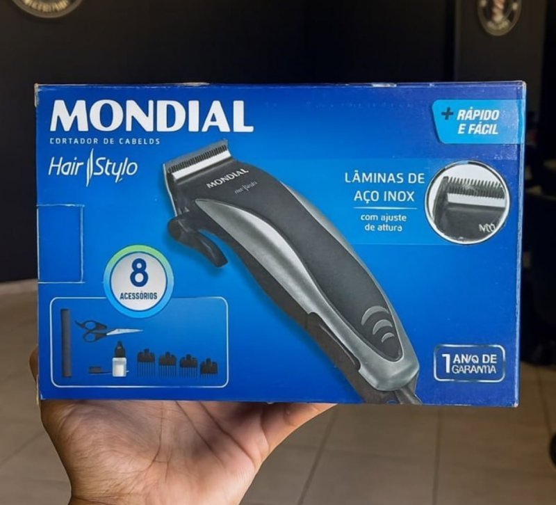Cortador de Cabelos Hair Stylo Mondial Preto/Prata CR-02 127V