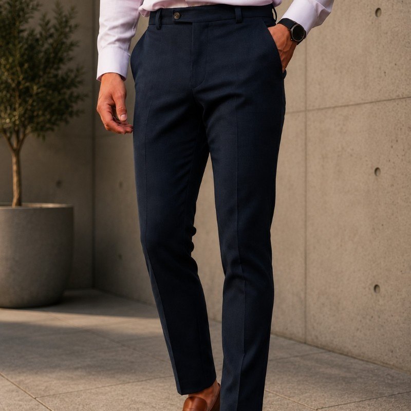 Calça Social Alfaiataria Masculina Malha Elastano Stretch