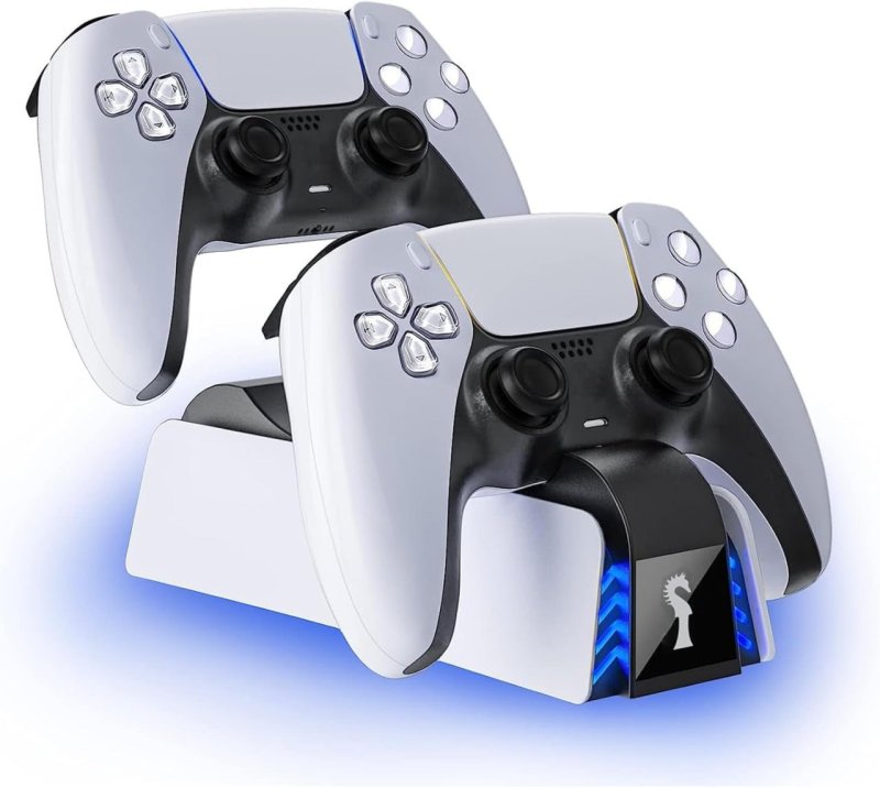 Base de Carregamento Dupla para Controles PS5 com LED e Carregamento Rápido