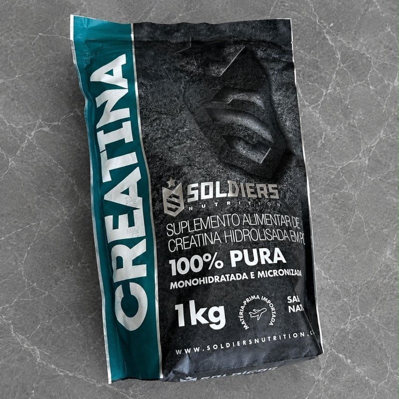 Creatina 1kg Suplemento Monohidratada Em Pó 100% Pura - Soldiers Nutrition Sem Sabor