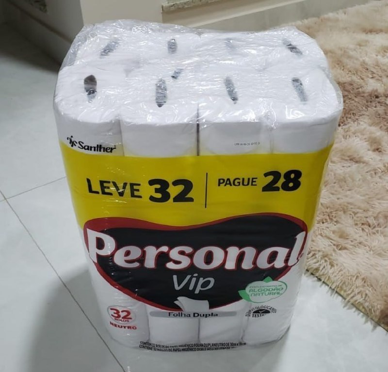 Personal Papel Higiênico VIP Folha Dupla Leve 32 Pague 28 rolos 30M