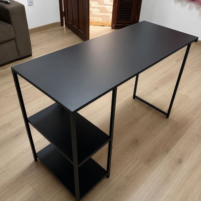 Escrivaninha Mesa Office Estudo Estilo Industrial Imbuia 1,10m KLM