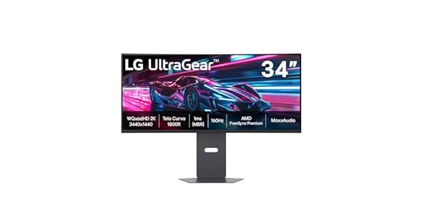 Monitor Gamer LG UltraGear™ Curvo 34G600A-B 34" QuadHD 2K, UltraWide 1800R, 160Hz, 1ms