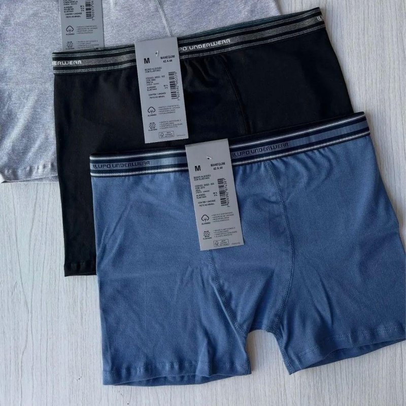 Kit 10 Cuecas Box Lupo Algodão Boxer Masculina Cotton