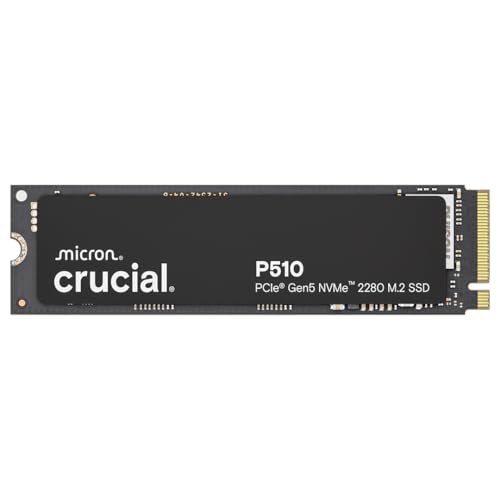 Crucial SSD NVMe P510 1TB Gen5, até 11.000 MB/s