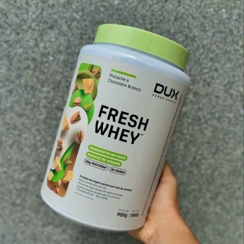 Whey Protein Fresh Whey Dux 900g Pistache Chocolate Branco