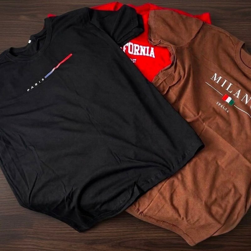 Kit 3 Camisetas Masculina 100% Algodão Premium