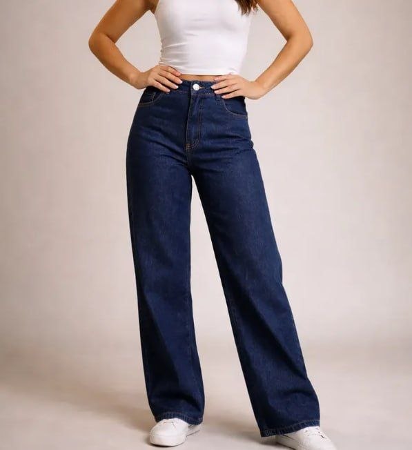 Calça Jeans Wide Leg Feminina