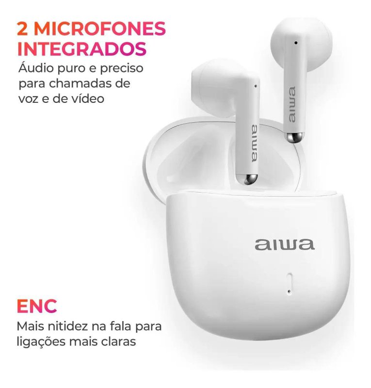 Fone De Ouvido AWS-EB-05-W Earbud Branco Aiwa Bivolt Branco