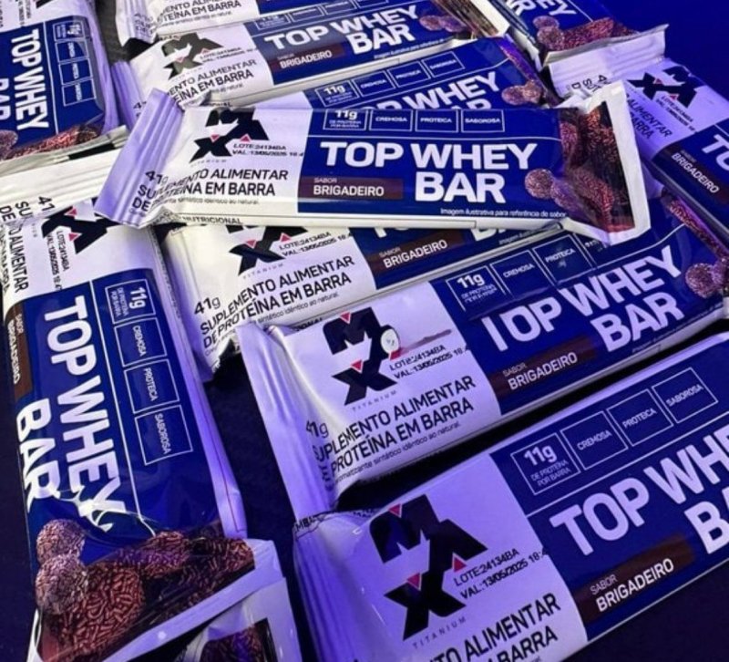 Max Titanium Top Whey Bar - 12 Unidades De 41G Brigadeiro