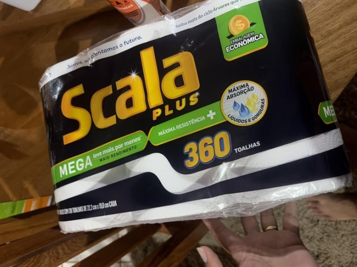 Scala Plus Papel Toalha Mega 360 Toalhas