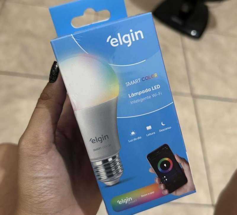 Lâmpada Inteligente Mais Potente 15W Smart Color RGB Wifi Elgin compatível com Alexa e Google Home