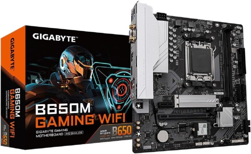 Placa Mãe Gigabyte B650M GAMING WIFI (AM5/2xDDR5/HDMI/VGA/USB 3.2/M.2)